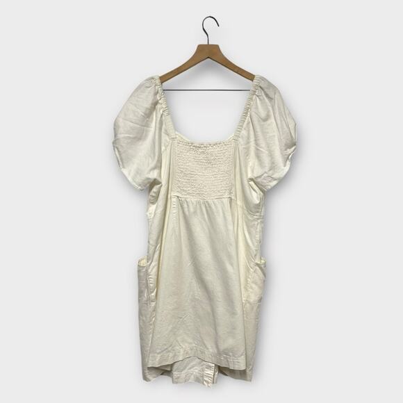 Madewell Plus Linen-Cotton Puff-Sleeve Mini Dress - Picture 4 of 7